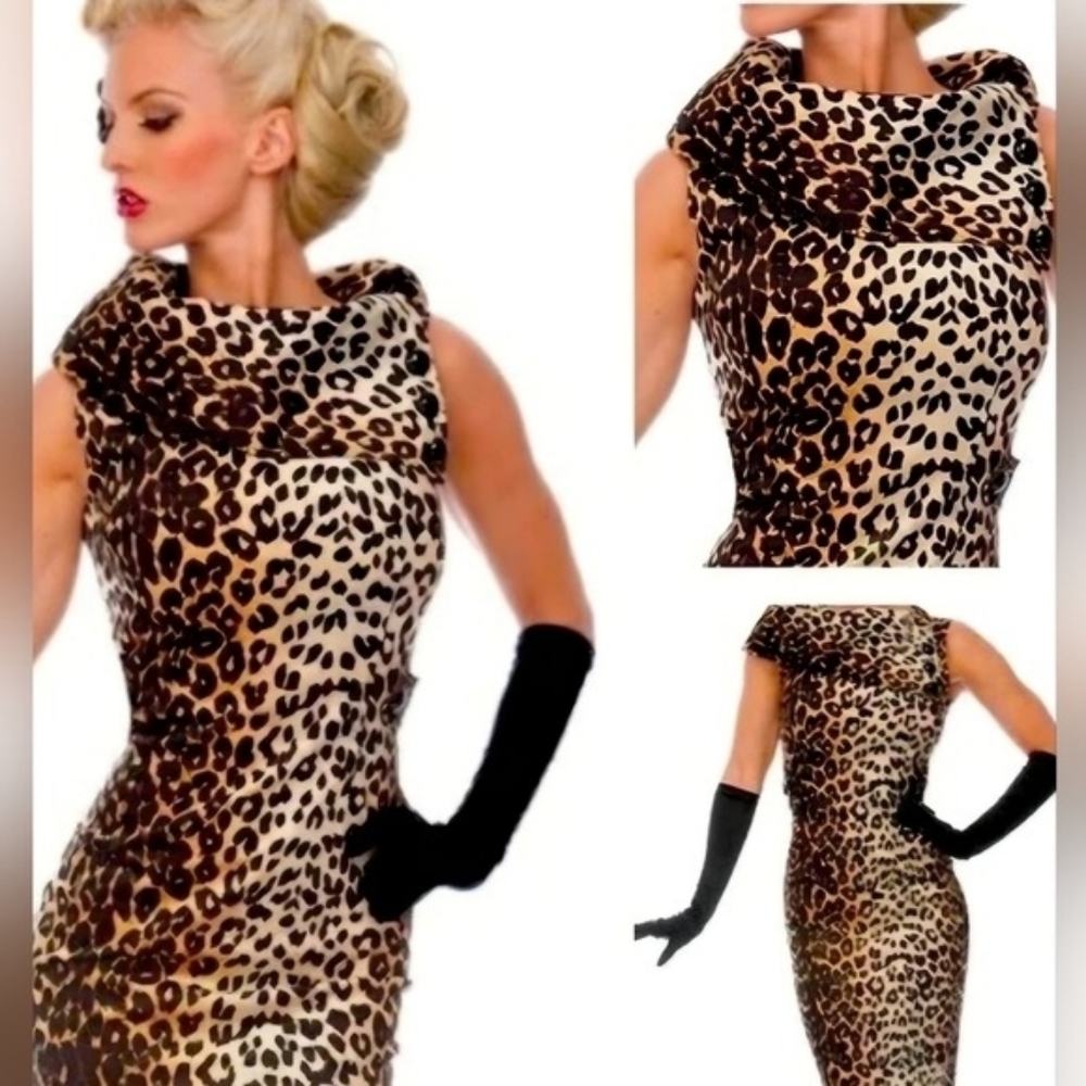 Voodoo Vixen Leopard Print Midi Dress